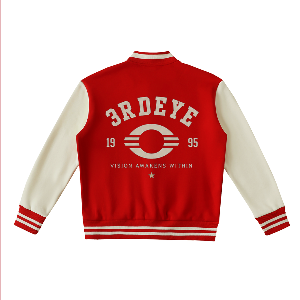 Two-Tone Fleeced Varsity Jacket