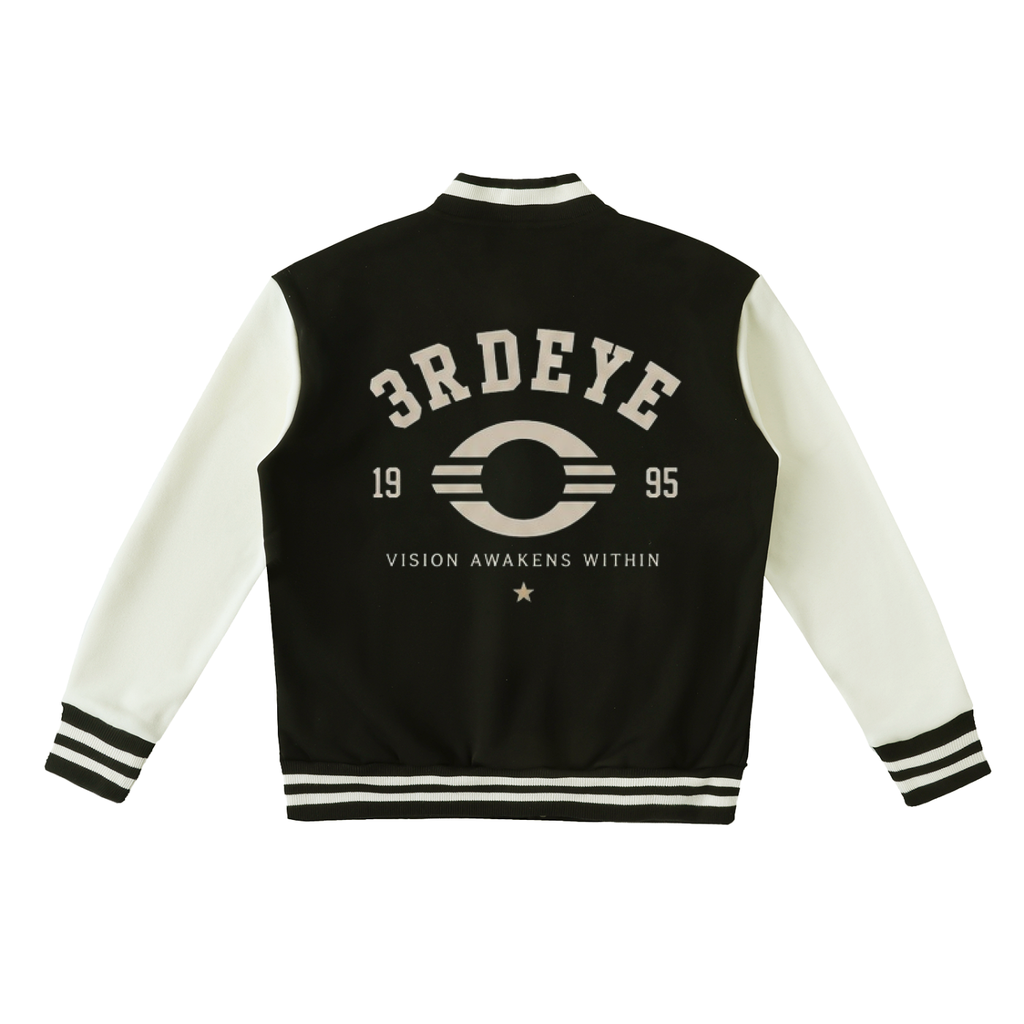 Two-Tone Fleeced Varsity Jacket